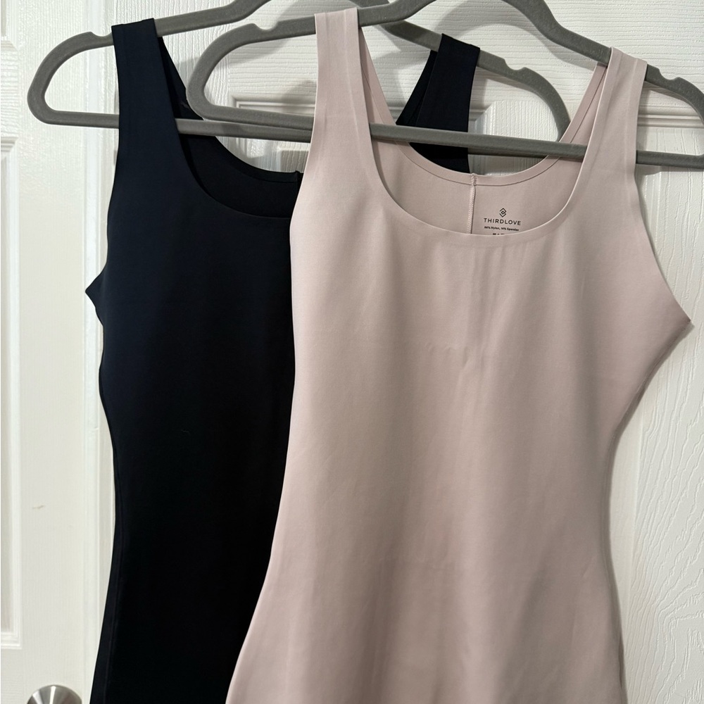 ThirdLove Women's Black and Cream Tank Tops